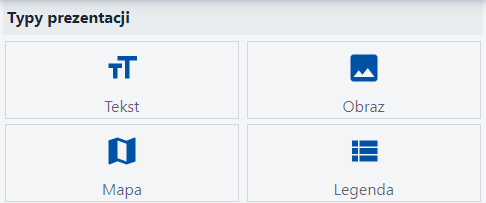 Okno ‘Typy prezentacji’ – Edytor wydruków Konfiguracja - Edytor wydruków