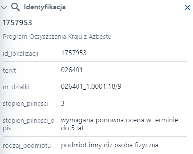 Okno identyfikacji obiektu Okno identyfikacji obiektu