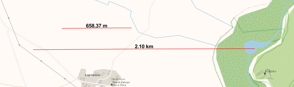 Funkcja ‘Mierz odległość’ Funkcja ‘Mierz odległość’