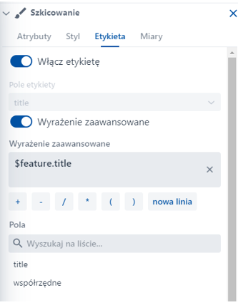 Zakładka ‘Etykieta’ – wyrażenia zaawansowane Zakładka ‘Etykieta’ – wyrażenia zaawansowane
