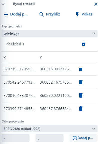 Rysuj z tabeli Rysuj z tabeli