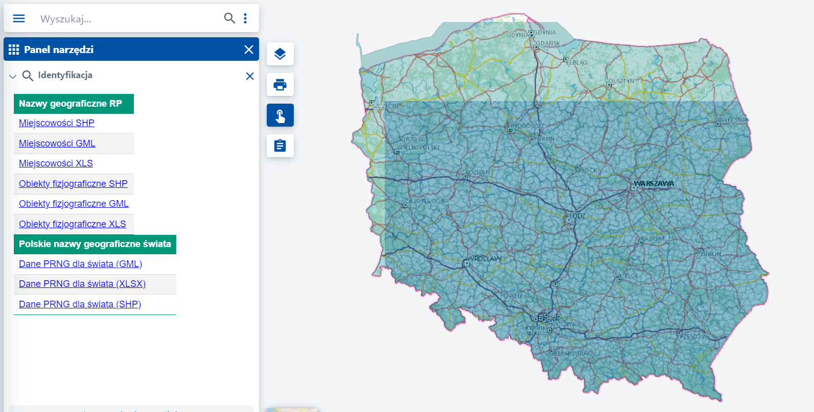 Dane do pobrania z warstwy LDane do pobrania z warstwy