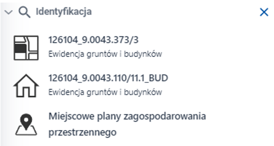 Lista zidentyfikowanych obiektów Lista zidentyfikowanych obiektów