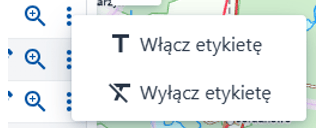 Opcje menu kontekstowego dla obiektu