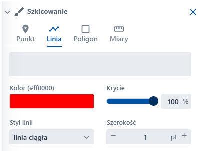 Funkcja symbolizacji dla obiektu liniowego