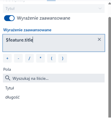 Zakładka ‘Etykieta’ – wyrażenia zaawansowane