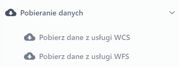 Zawartość zakładki Pobieranie danyc