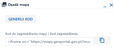 „Osadź mapę” – generowanie kodu osadzenia mapy