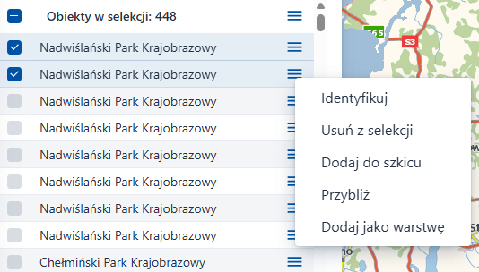 Akcje dostępne dla pojedynczego obiektu