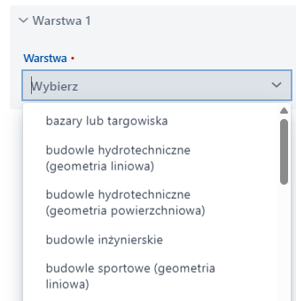 Wybór warstwy Wybór warstwy